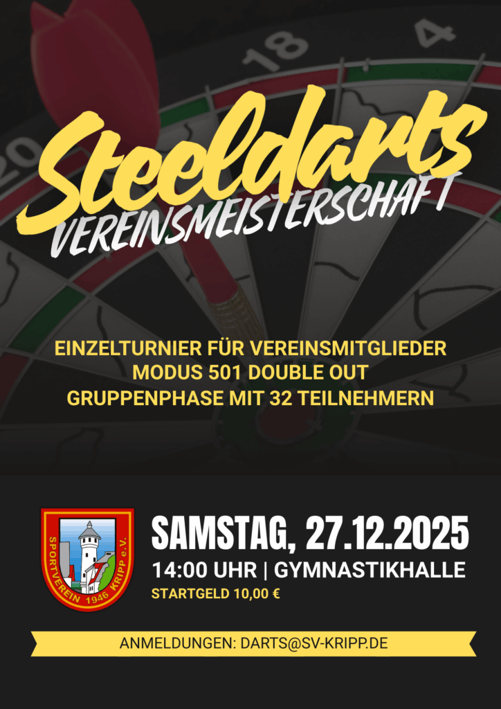 Steeldarts Vereinsmeisterschaft (Flyer (A4))
